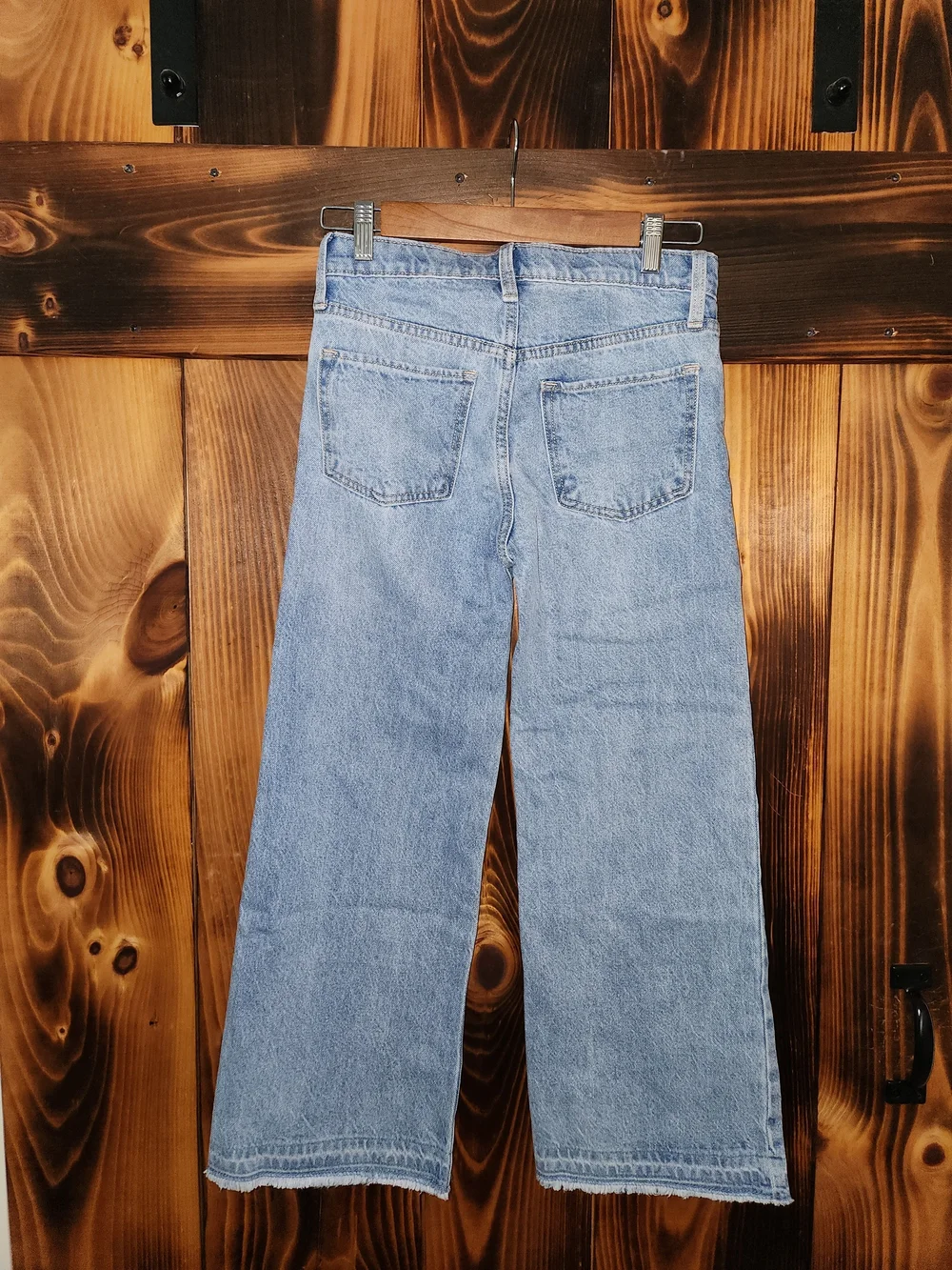 Old Navy Light Blue Distressed Wide-Leg Kids Jeans